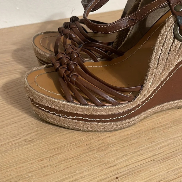 MIA Women's Tan Brown Wedge Platform Sandals Shoes Size 8.5 Medium - Picture 8 of 17